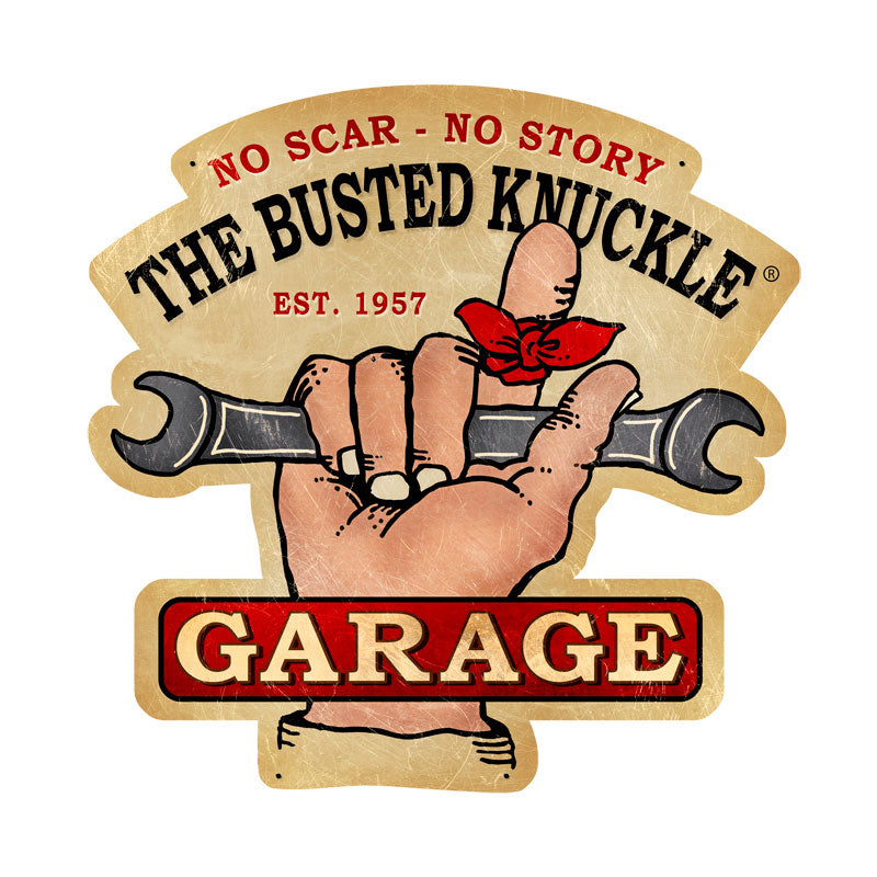 Busted Knuckle Garage Vintage Style Metal Sign 19 x 19