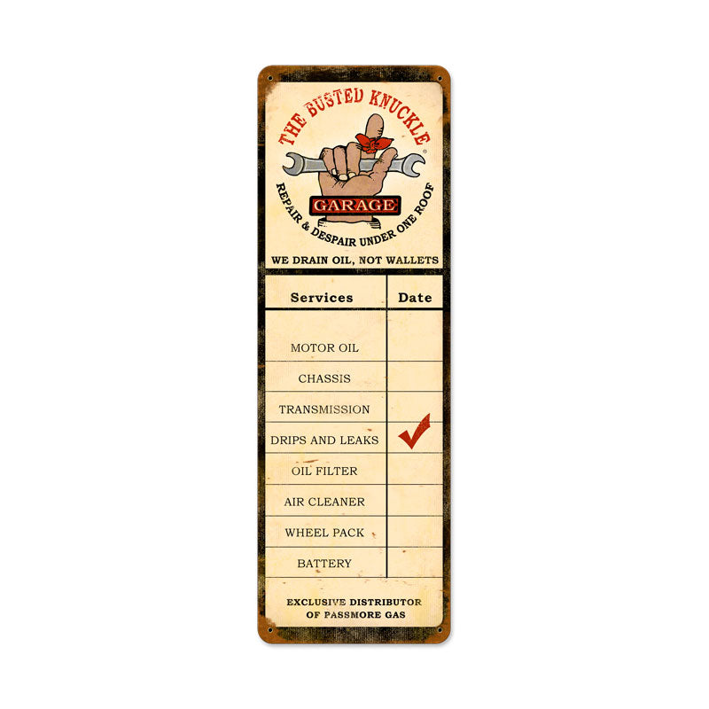 Drain Oil Service Vintage Style Metal Sign 8 x 24