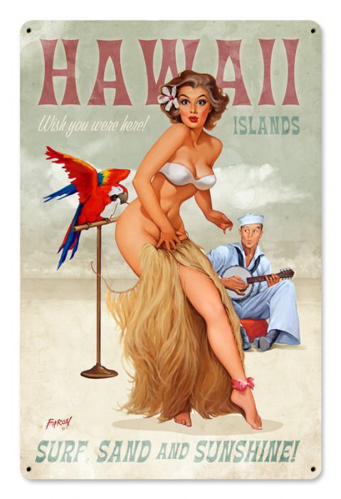 Hawaii Islands Vintage Style Metal Sign 12 x 18