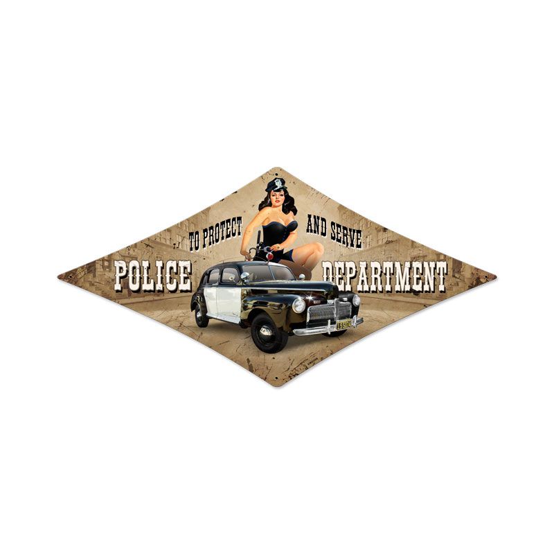 Police Department Vintage Style Metal Sign 14 x 24