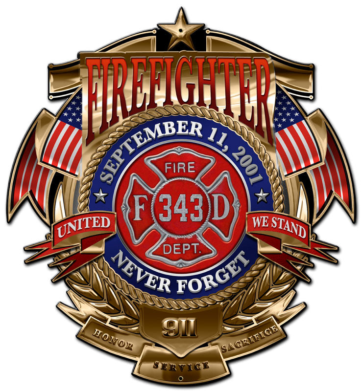 Firefighter Never Forget 15 x 16