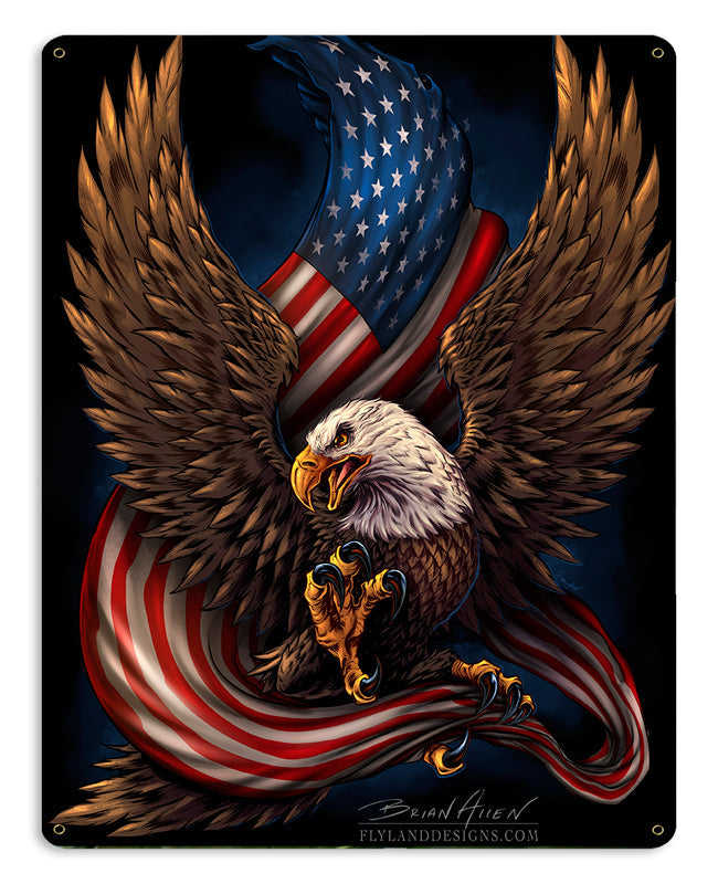 Eagle And Flag 15 x 12