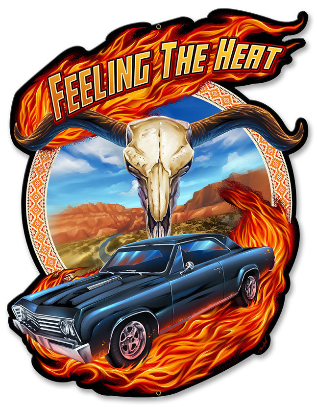 Hot Rod Steer Skull 17 x 13