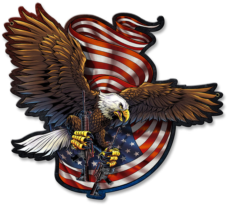 Eagle And Guns 18 x 16
