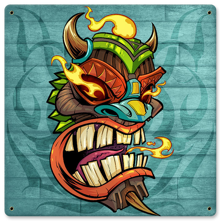 Tiki Head 5 12 x 12