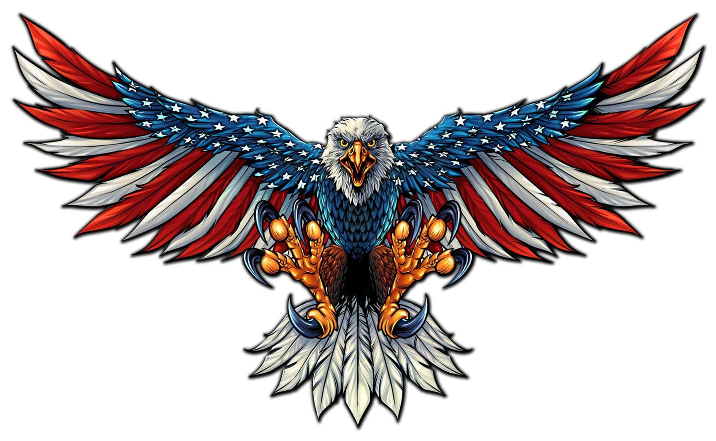 Eagle With Us Flag Spread 58 x 35