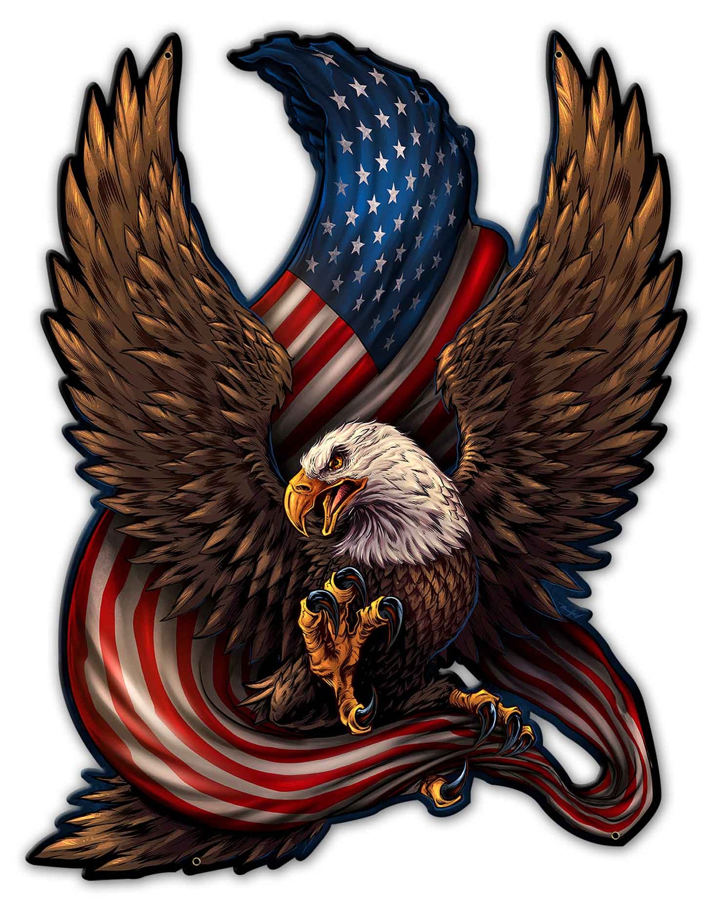 Eagle And Flag 28 x 36