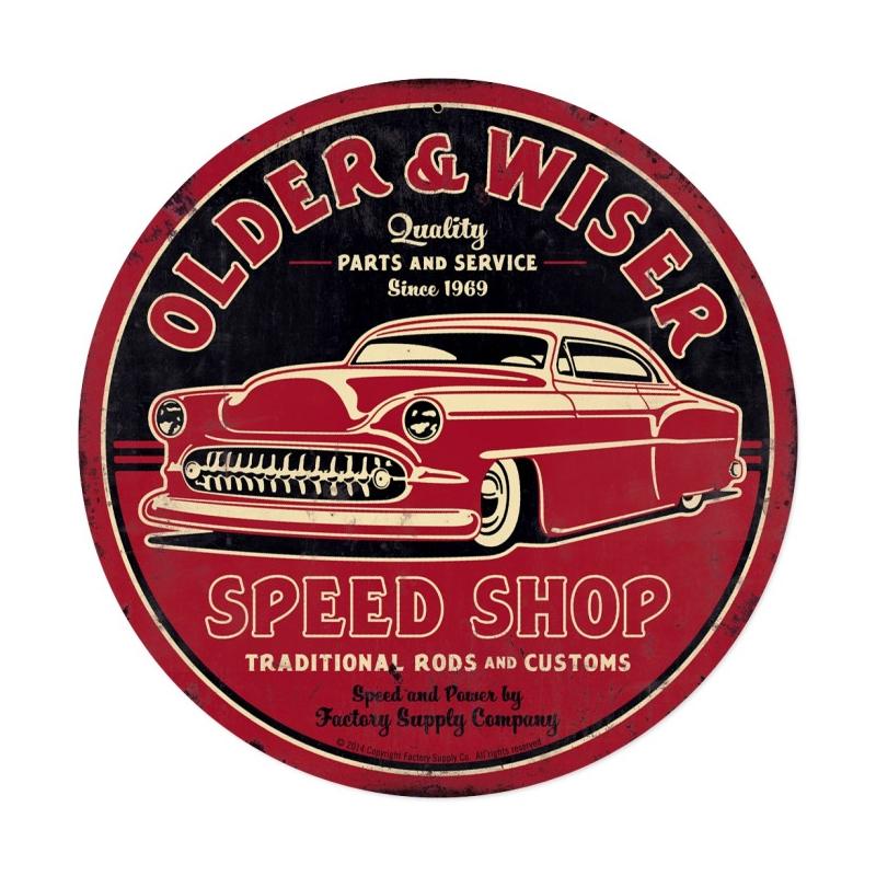 Older And Wiser Speed Shop 14 x 14
