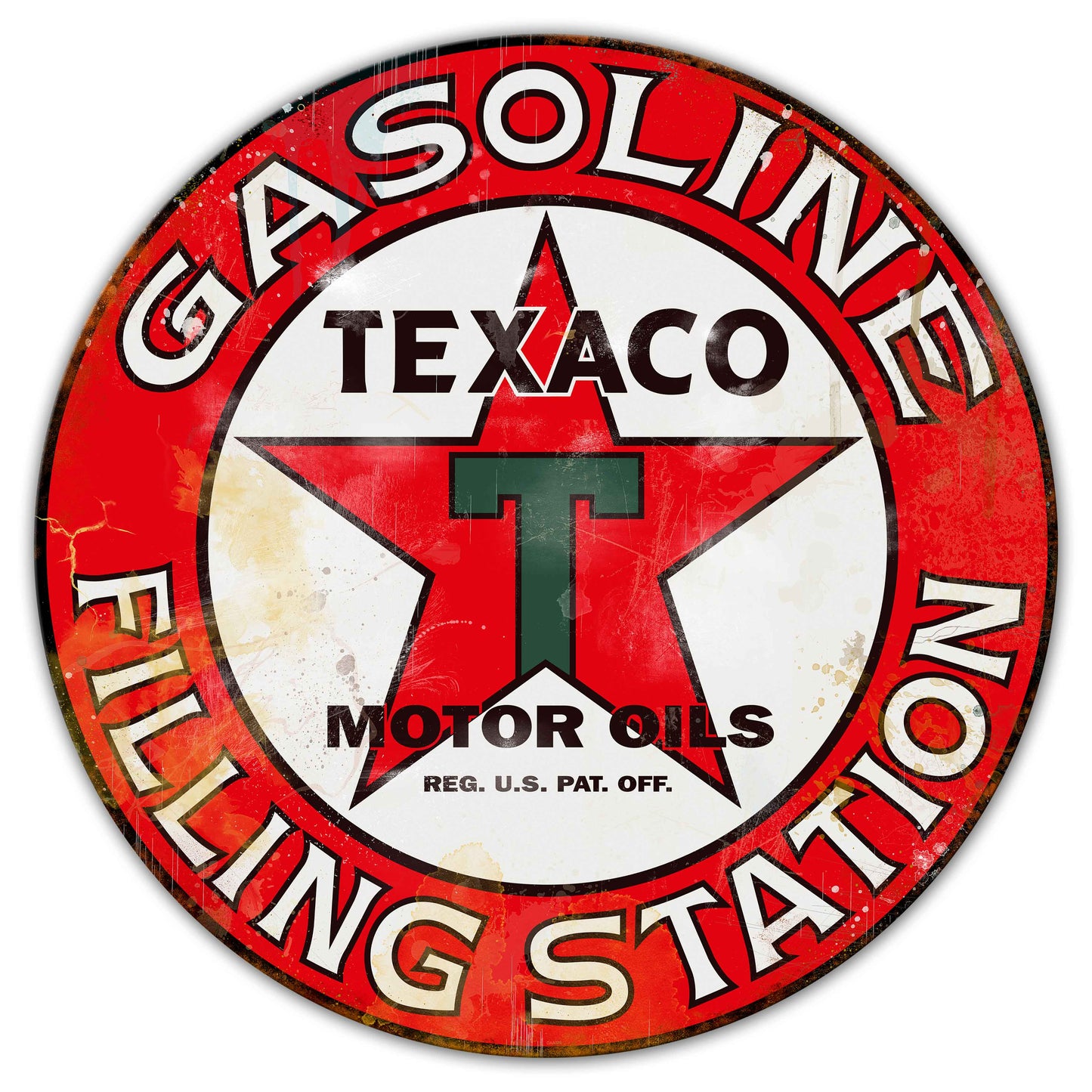 Texaco Filling Station Dbl Sided 42 X 42