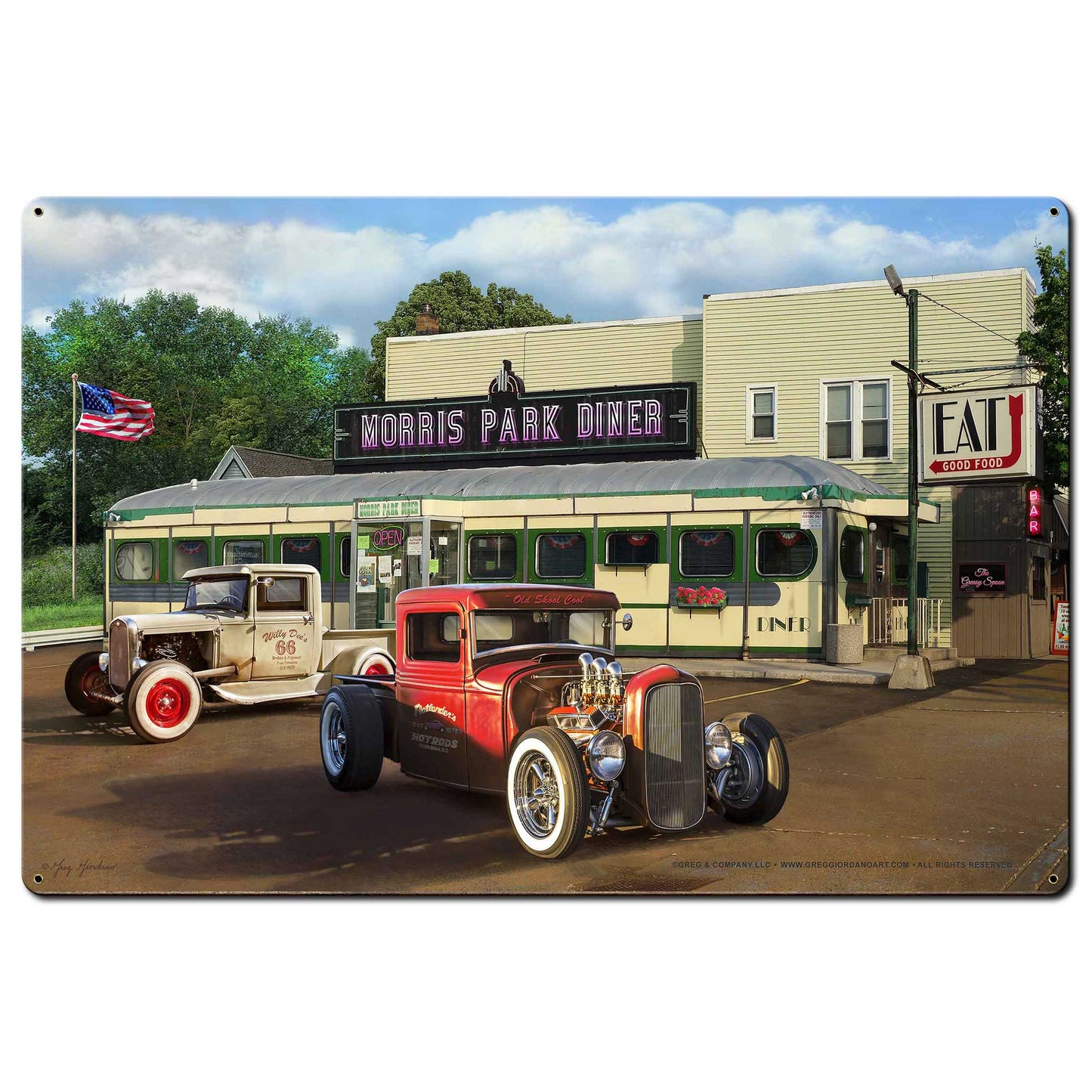Diner And Rat Rods 36 x 24