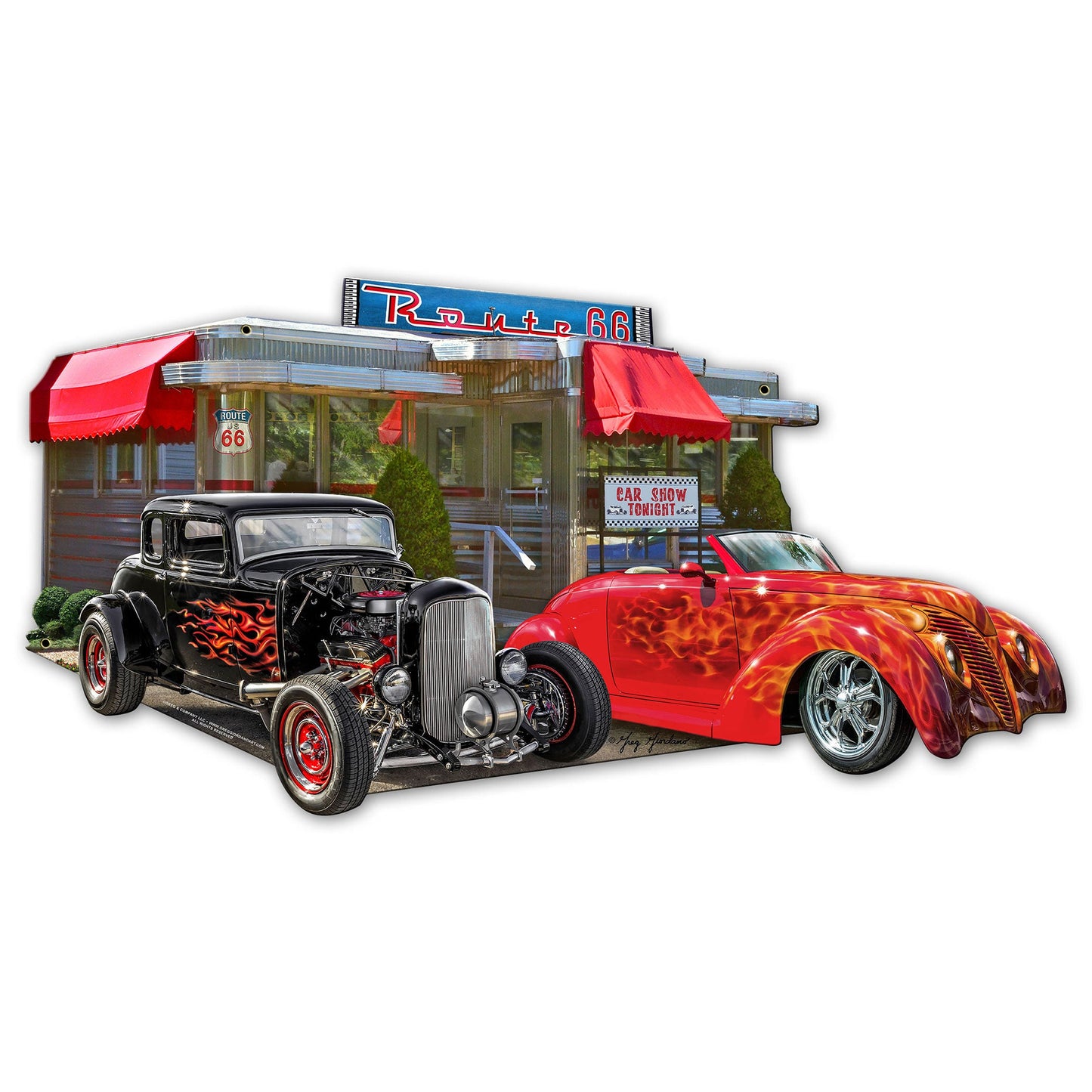 Route 66 Diner Cut Out 35In X18In 35 x 18
