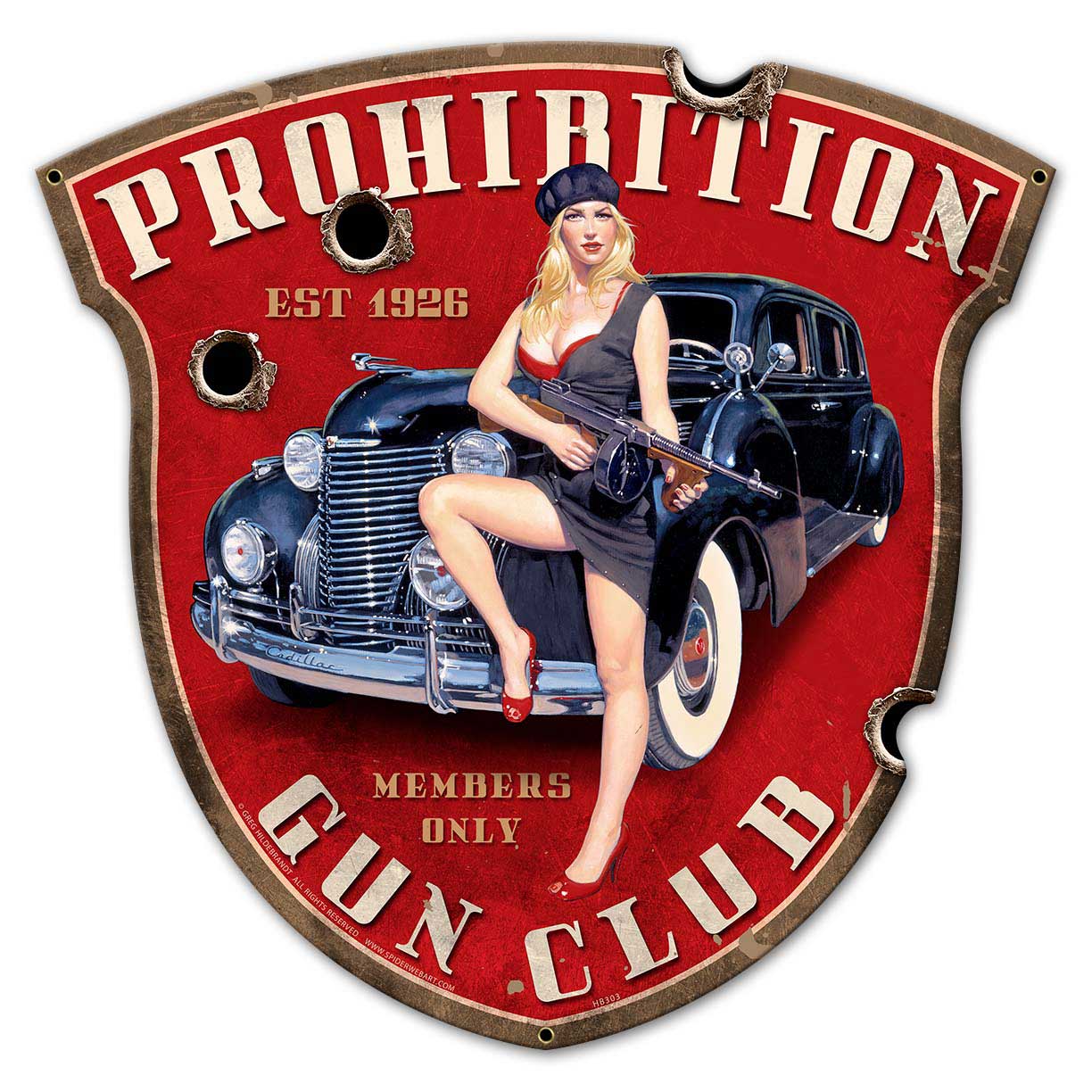 Prohibition Gun Club Shield 16 x 16