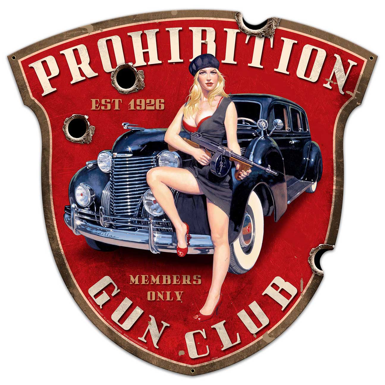 Prohibition Gun Club Shield 28 x 28