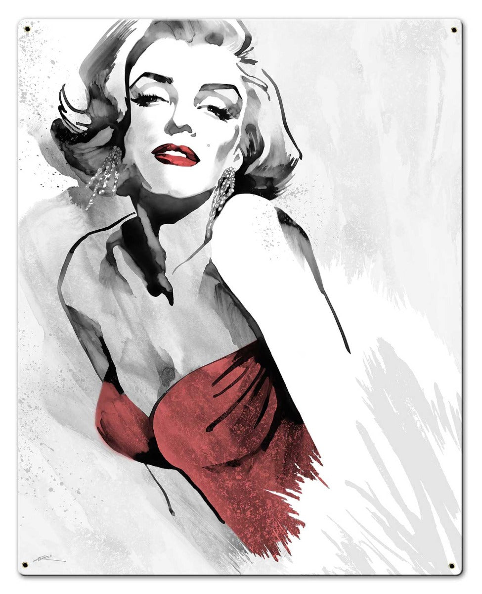 Marilyn'S Pose Red Dress 24 x 30