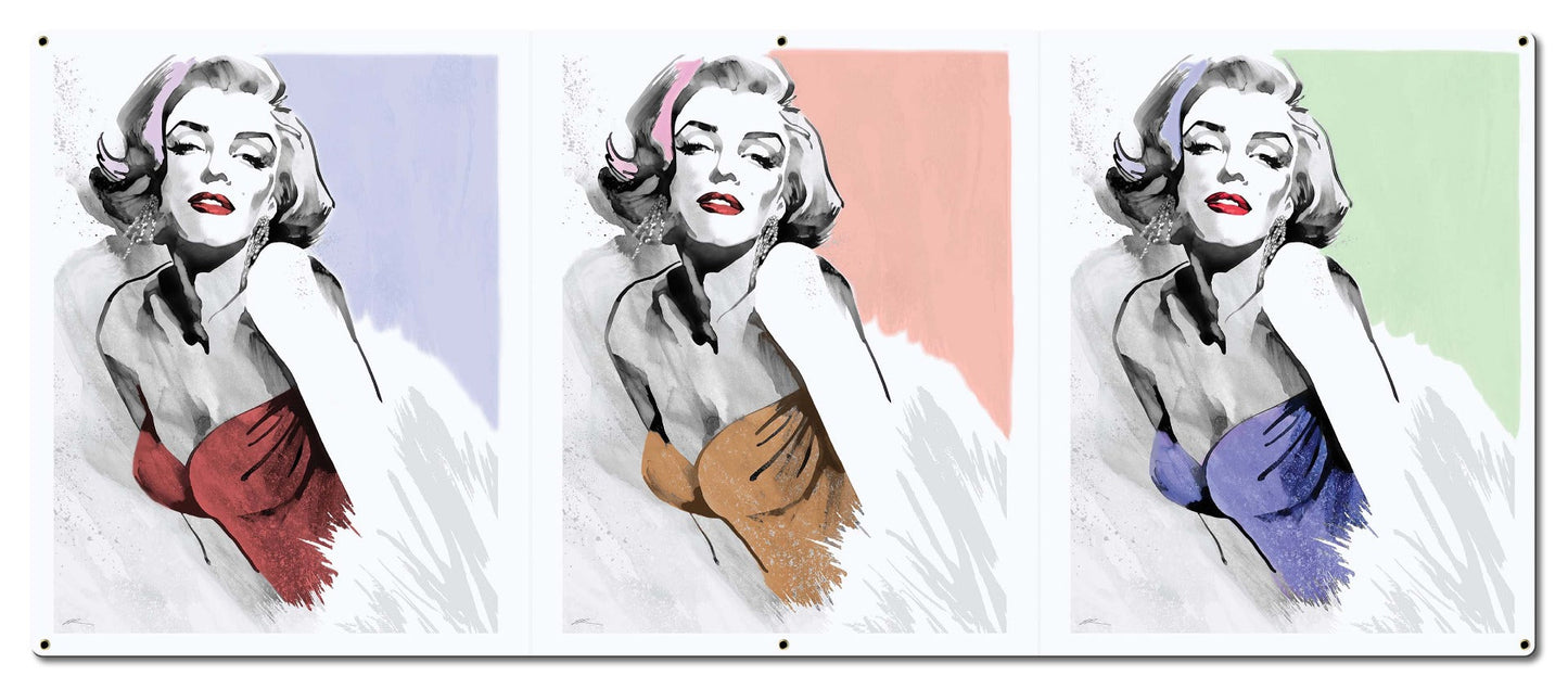 Three Faces Of Marilyn 48 x 20