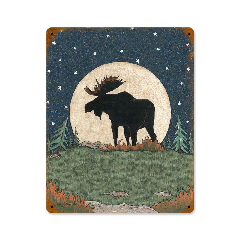 Moose Moon 11 x 14