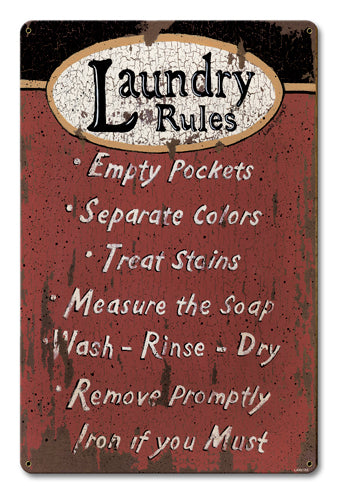 Laundry Rules 12 x 18