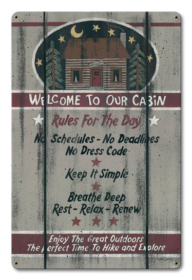 Welcome To Our Cabin 12 x 18