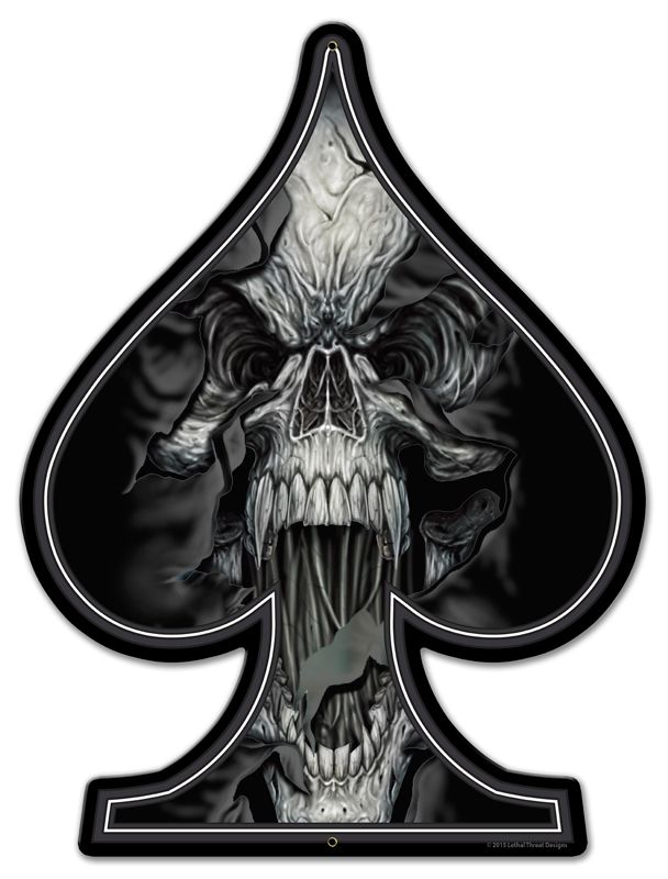 Spade Ripping Skull 18 x 24