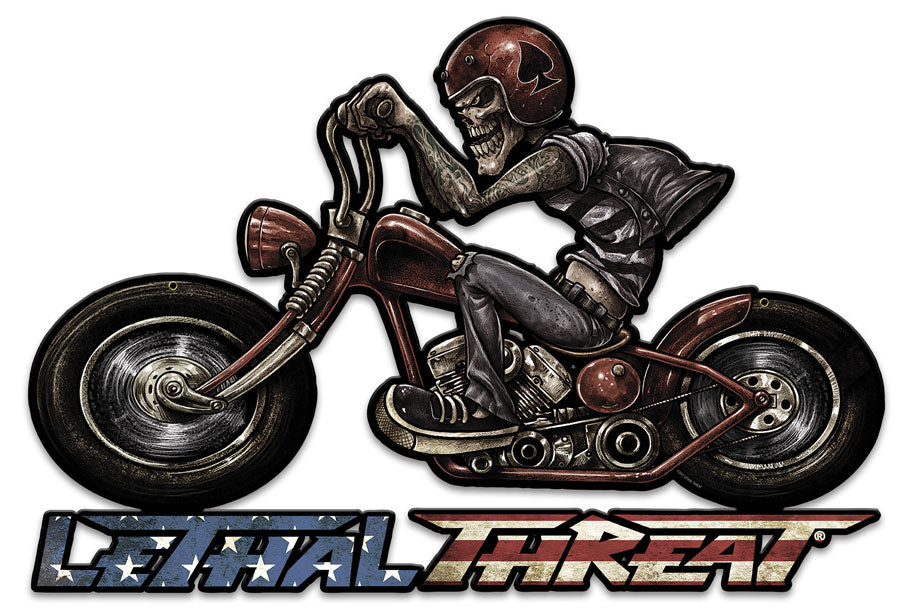 Motorcycle Skull Left 24 x 16