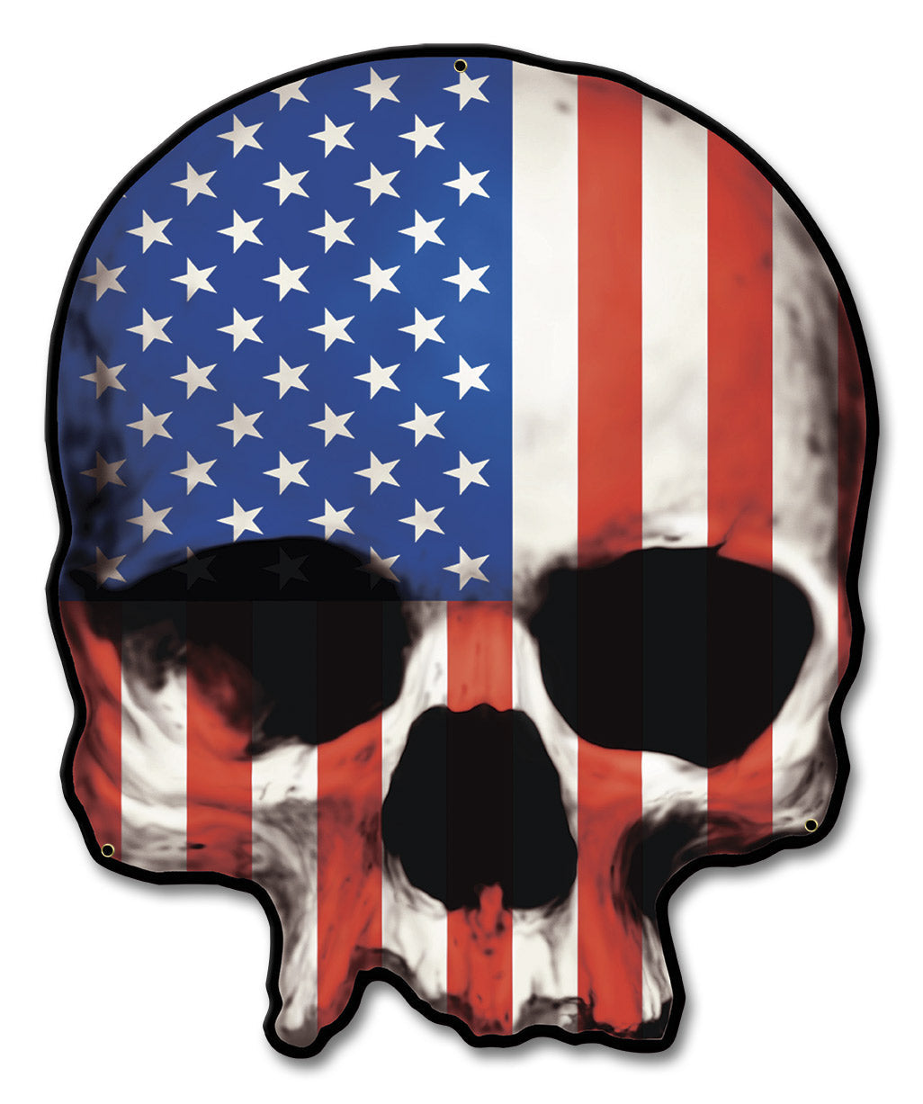 USA Skull Color 13 x 16