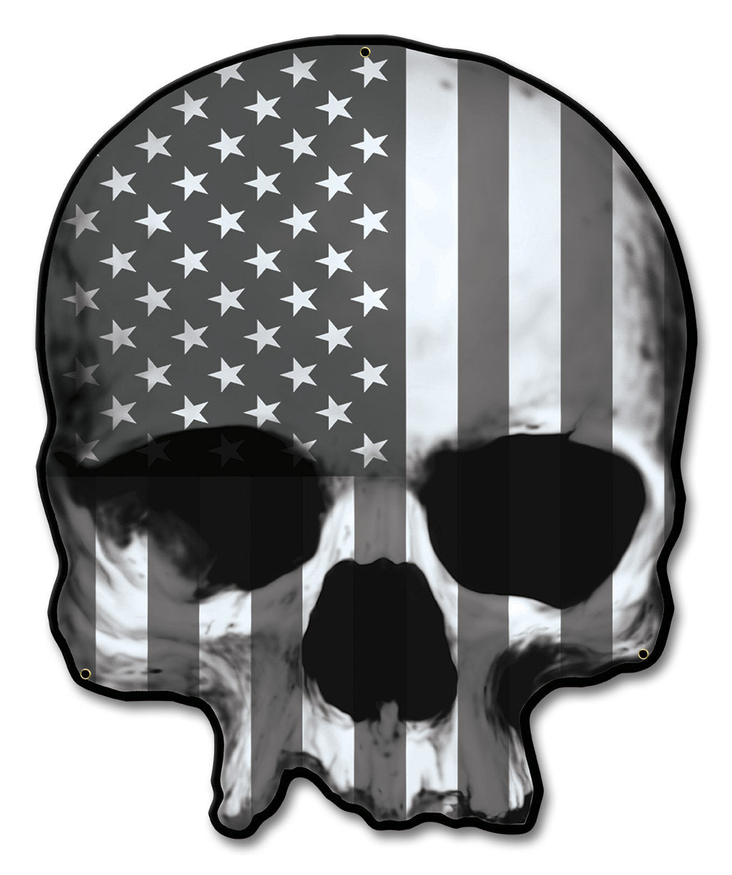 USA Skull Gray 13 x 16
