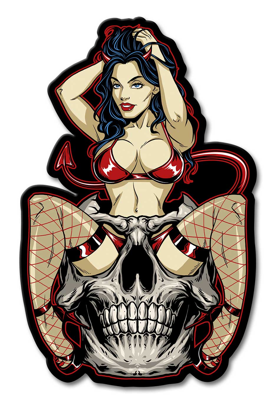 Devil Skull Girl 12 x 18