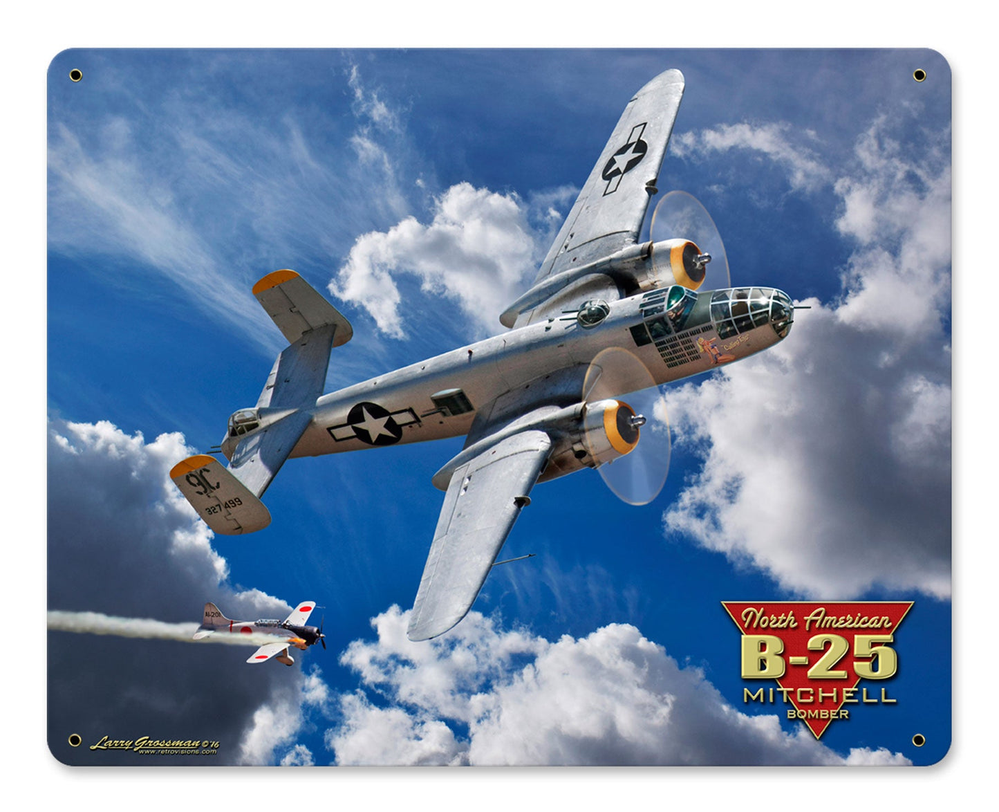 B-25 Mitchell Bomber 30 x 24