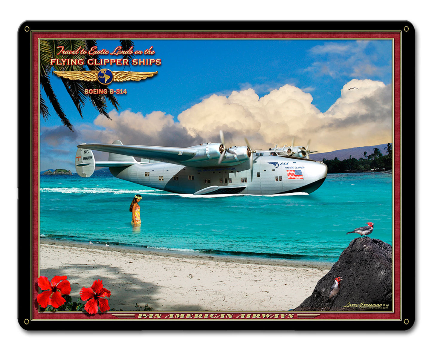 Clipper Airplane 30 x 24