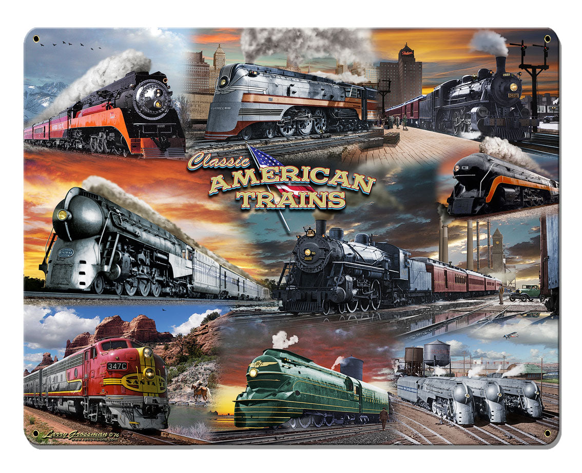 Collage Trains 30 x 24