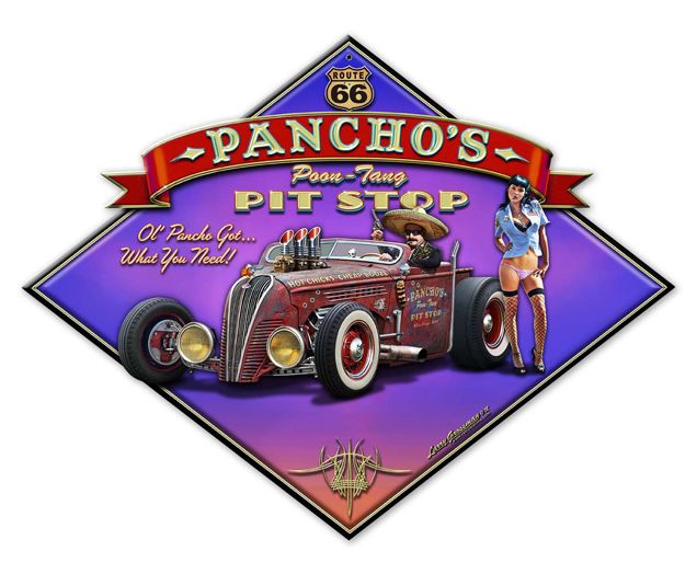 Pancho'S Poon-Tang Pit Stop 16 x 13