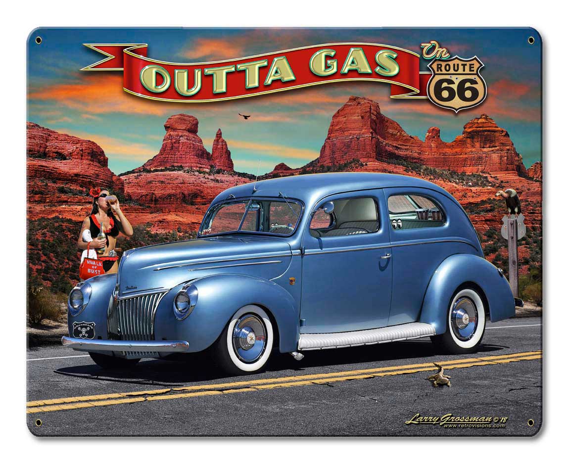 1939 Rod Sedan Rt 66 15x12