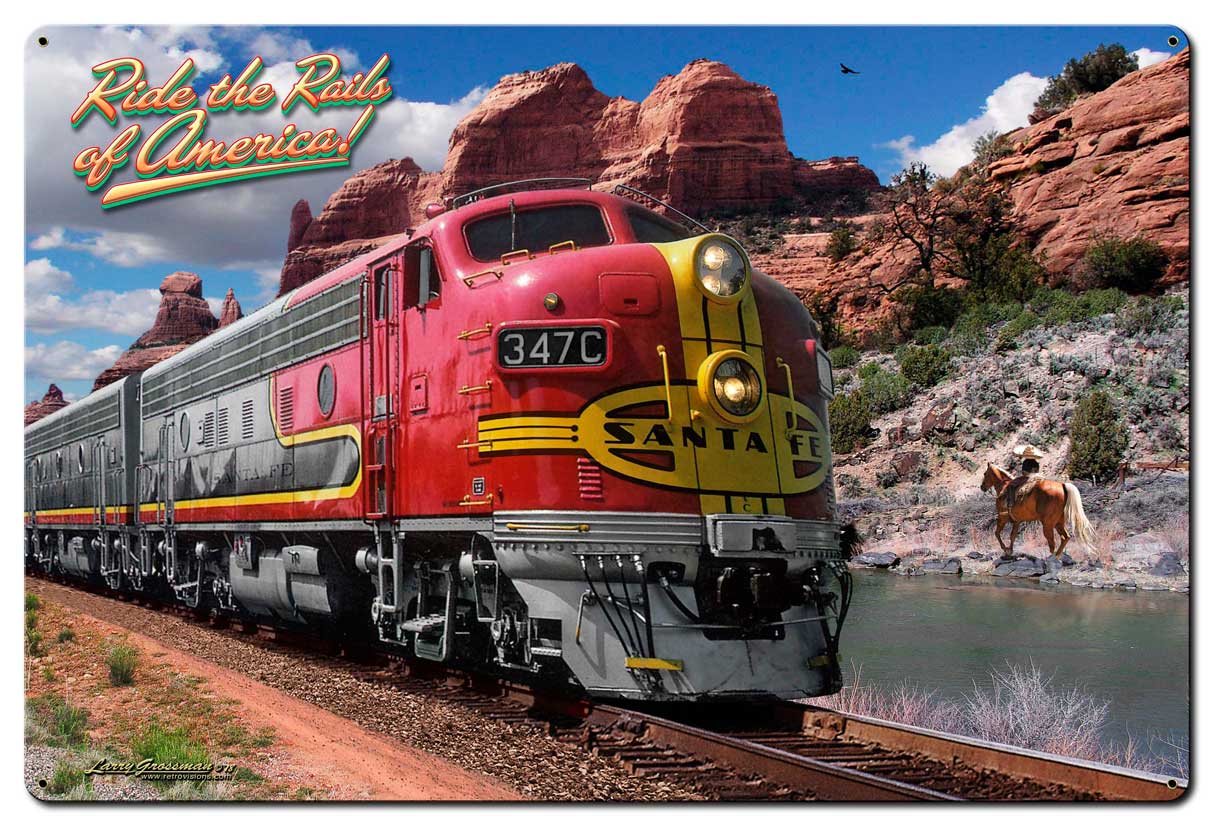 Ride The Rails Of America 36x24