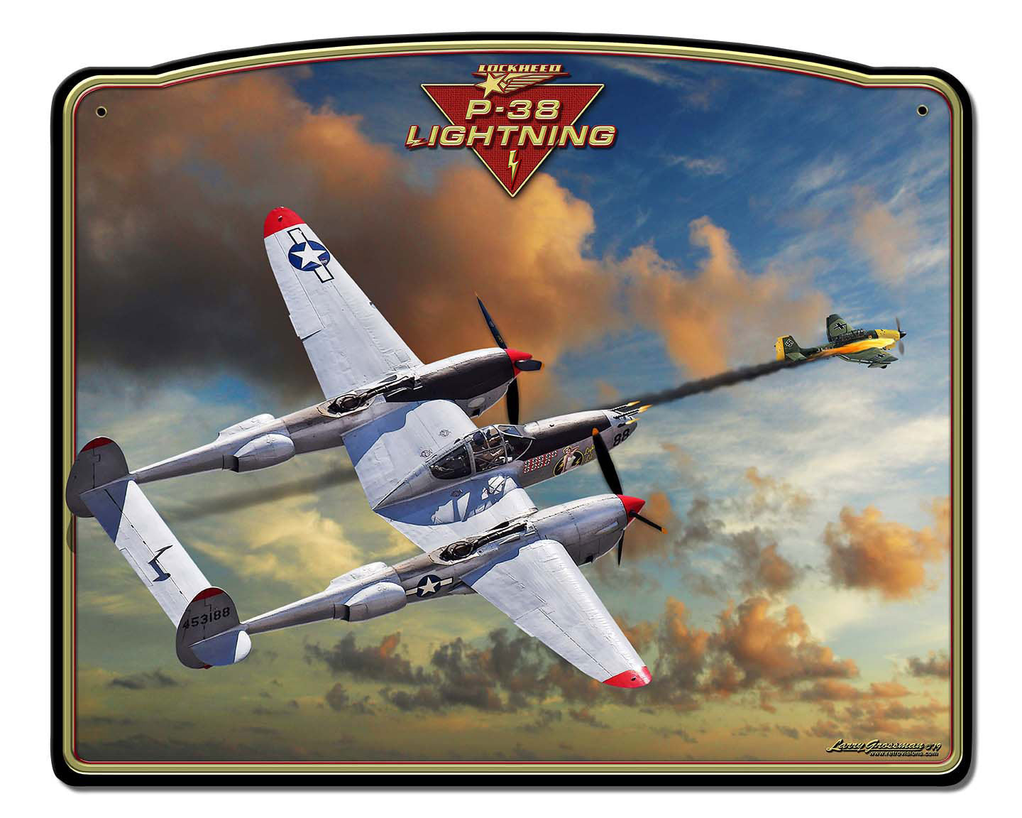 P-38 J Lightning Frame 18 X 15