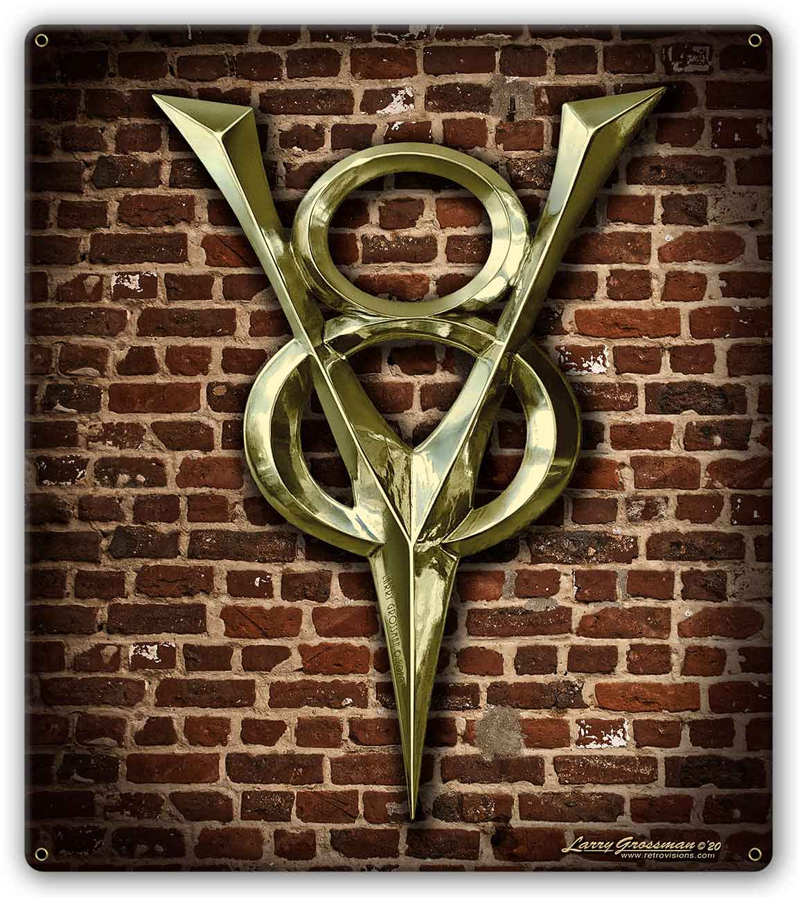 1930 V-8 Brick Wall 15 x 17