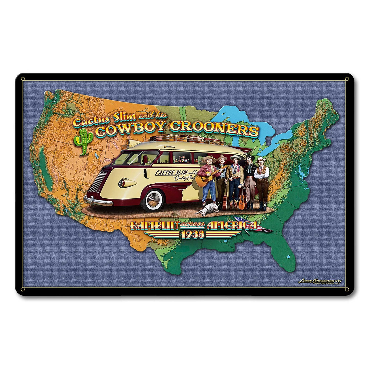 Cactus Slim Bus Map 18 x 12