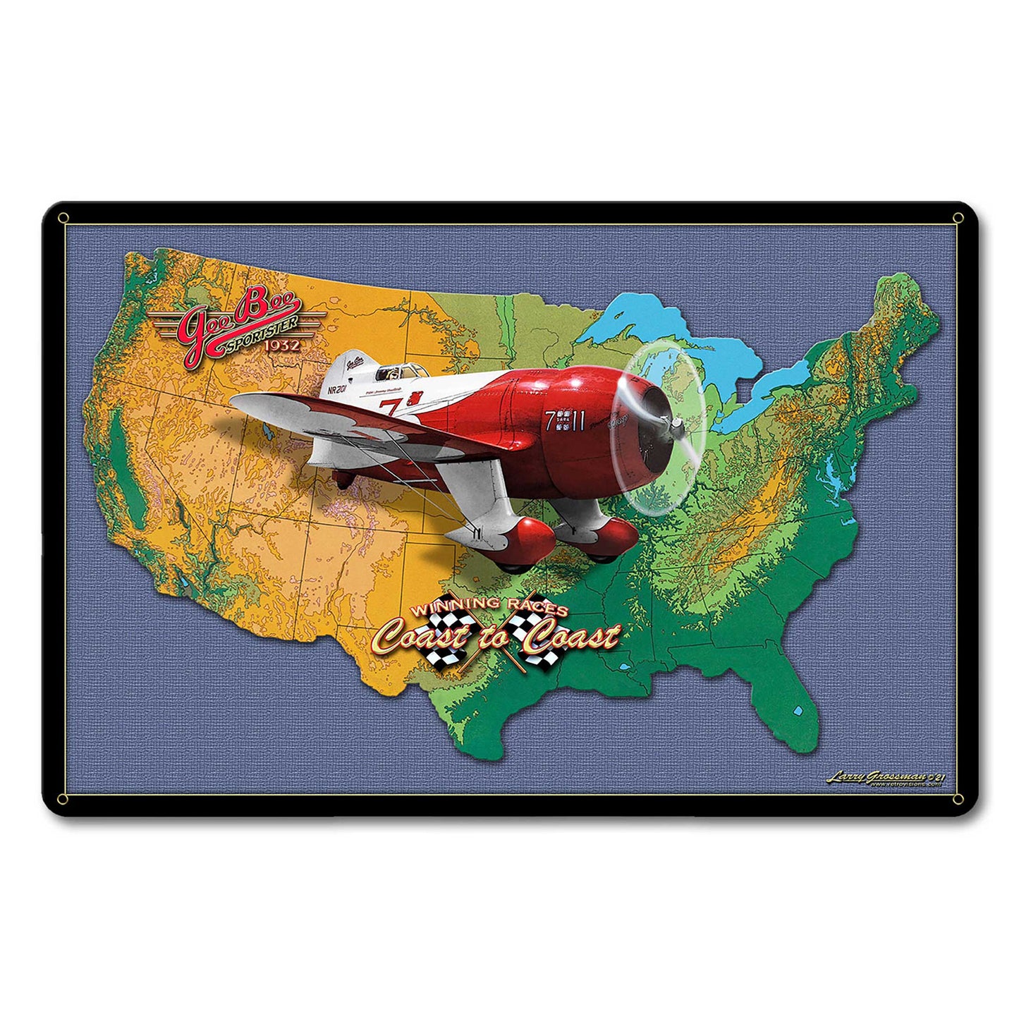 Gee Bee Racer Map 18 x 12