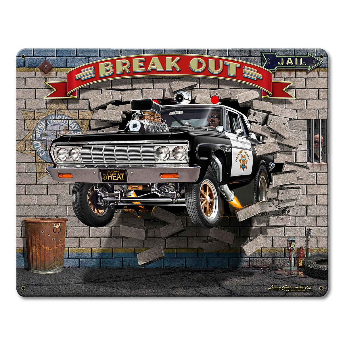 Break Out Cop Car 15 x 12