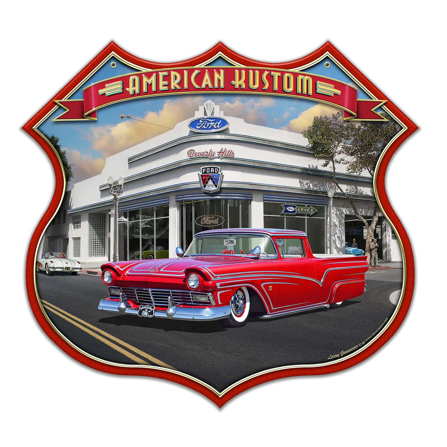 1956 Ford Ranchero Kustom Shield 18 x 17