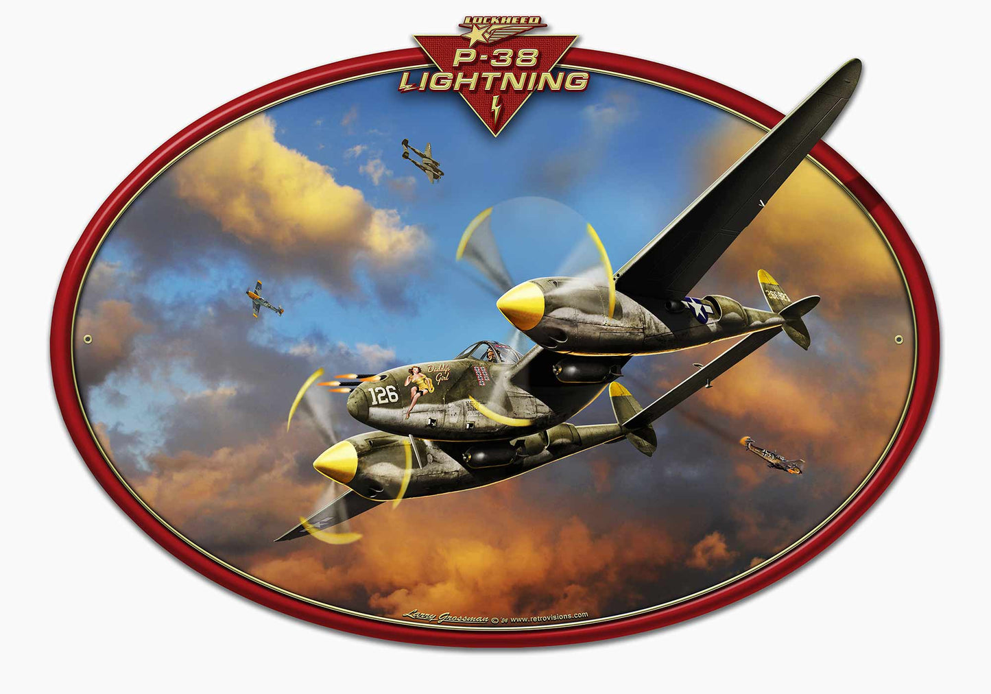 P-38 Lightning 18 x 13
