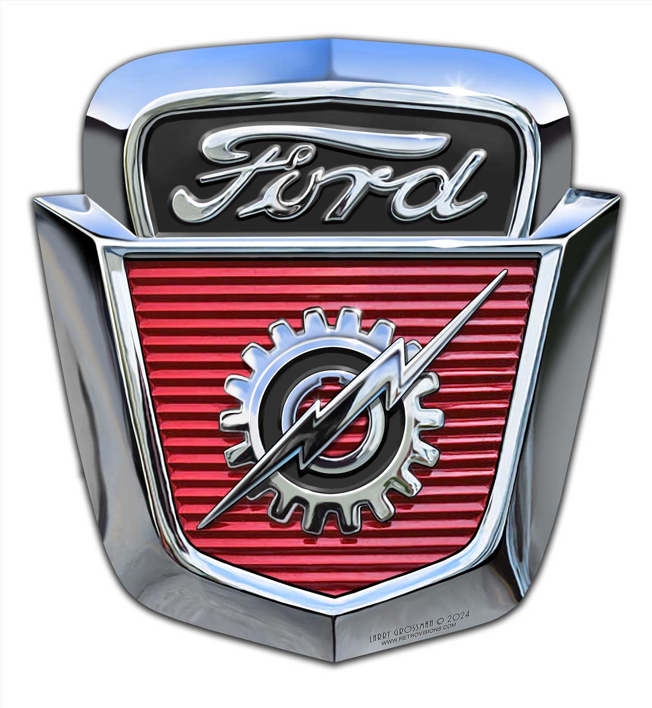 50S Ford Truck Hood Emblem 22 x 23