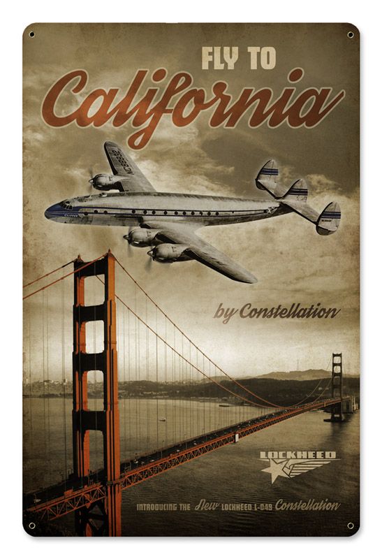 Fly To California Clipper 12 x 18