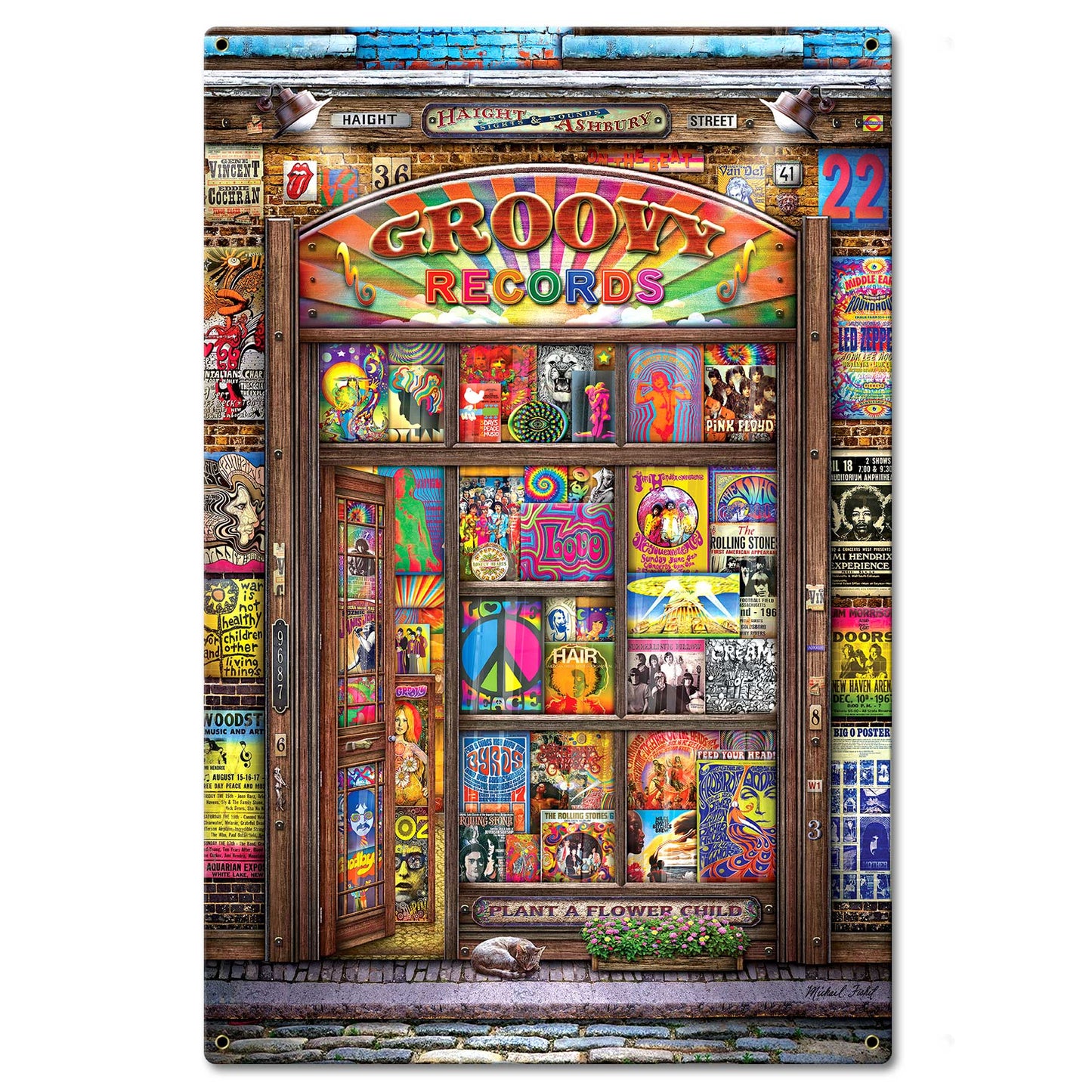 Groovy Records 16 x 24