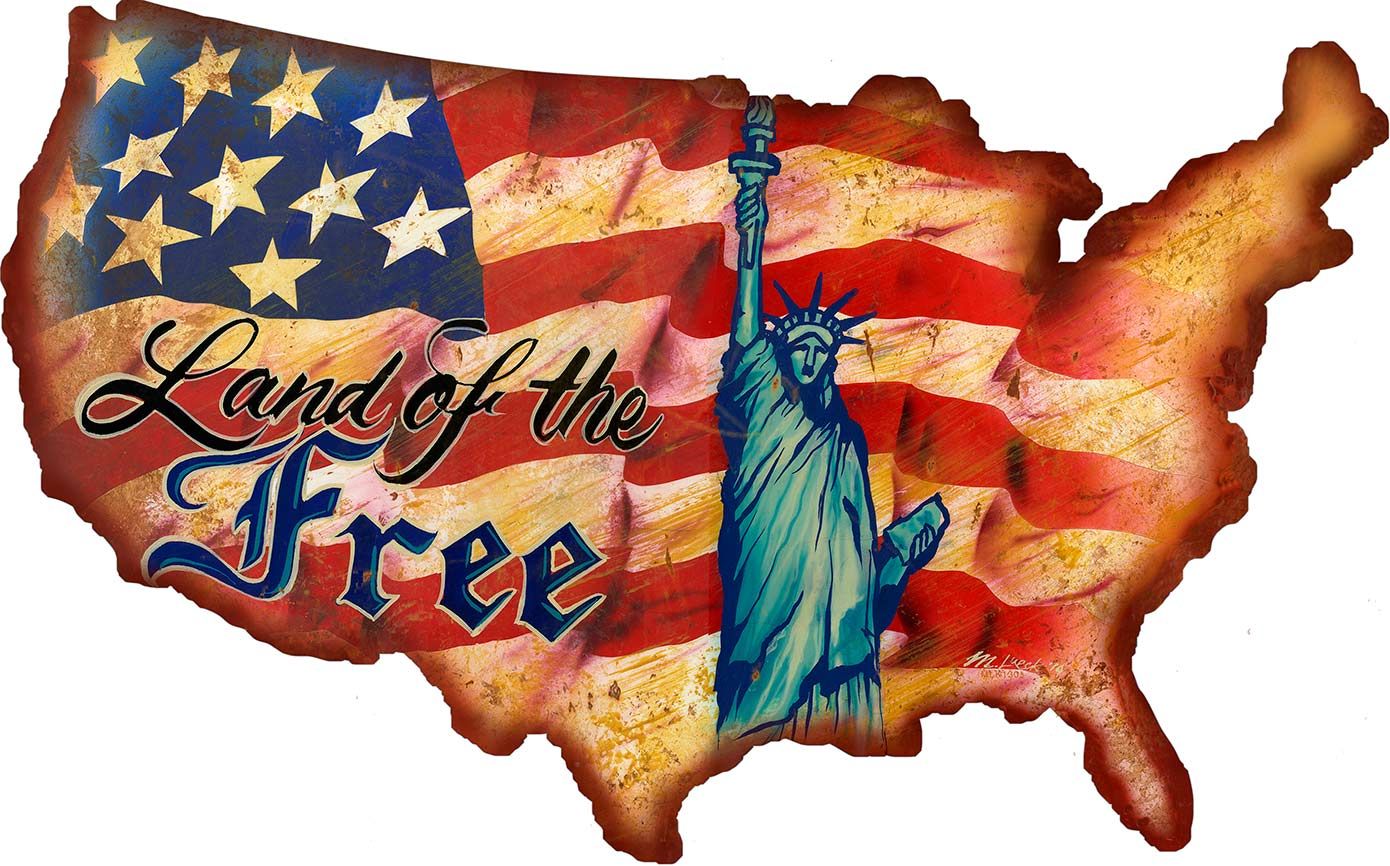 Land Of The Free Usa 19 x 12