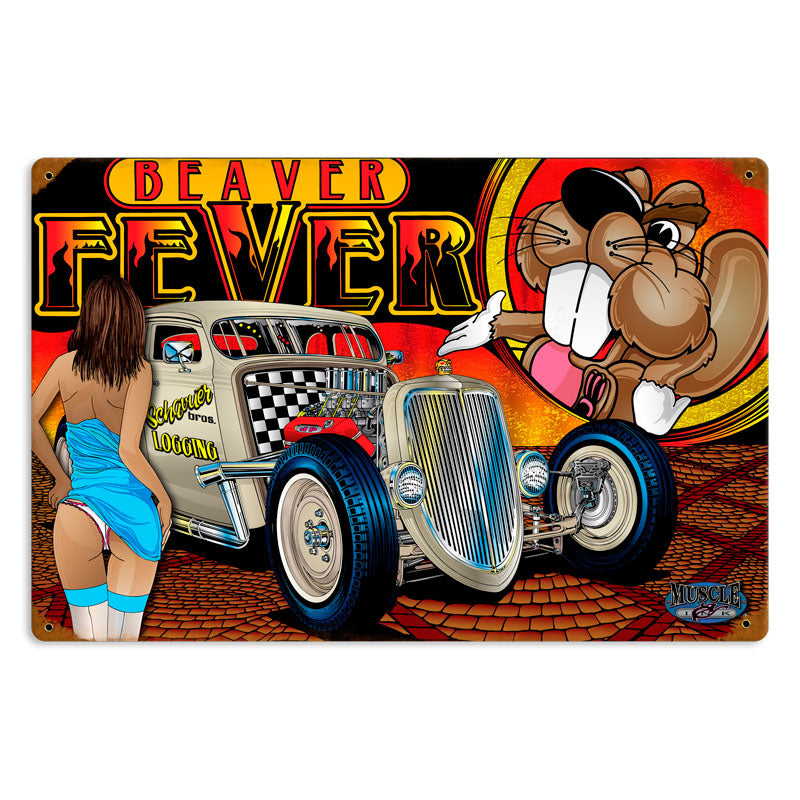 Rat Rod Beaver Fever 18 x 12