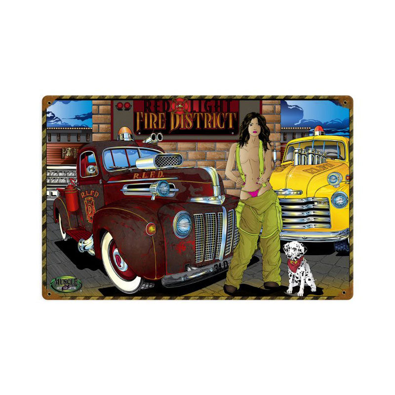 Red Light Fire District 18 x 12