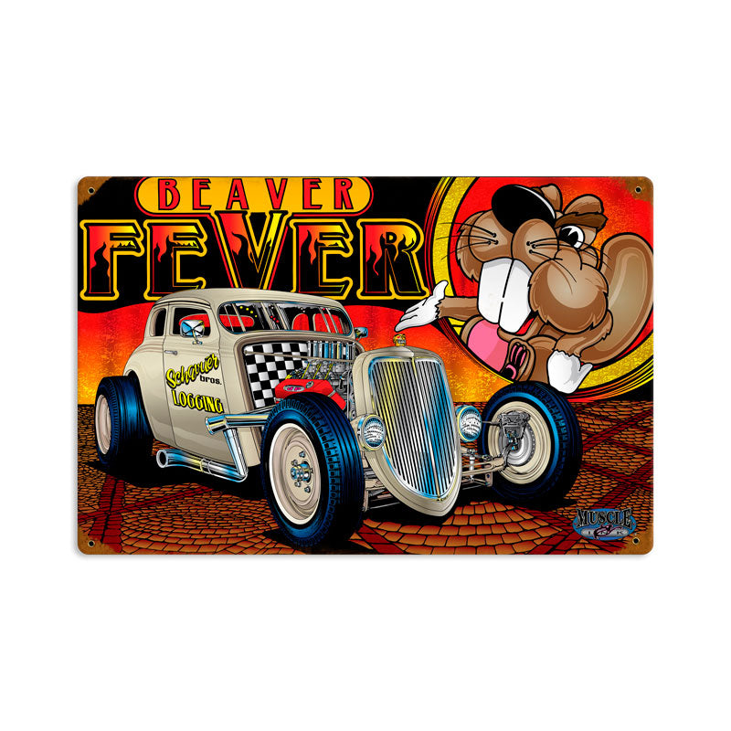 Rat Rod Beaver Fever 12 x 18