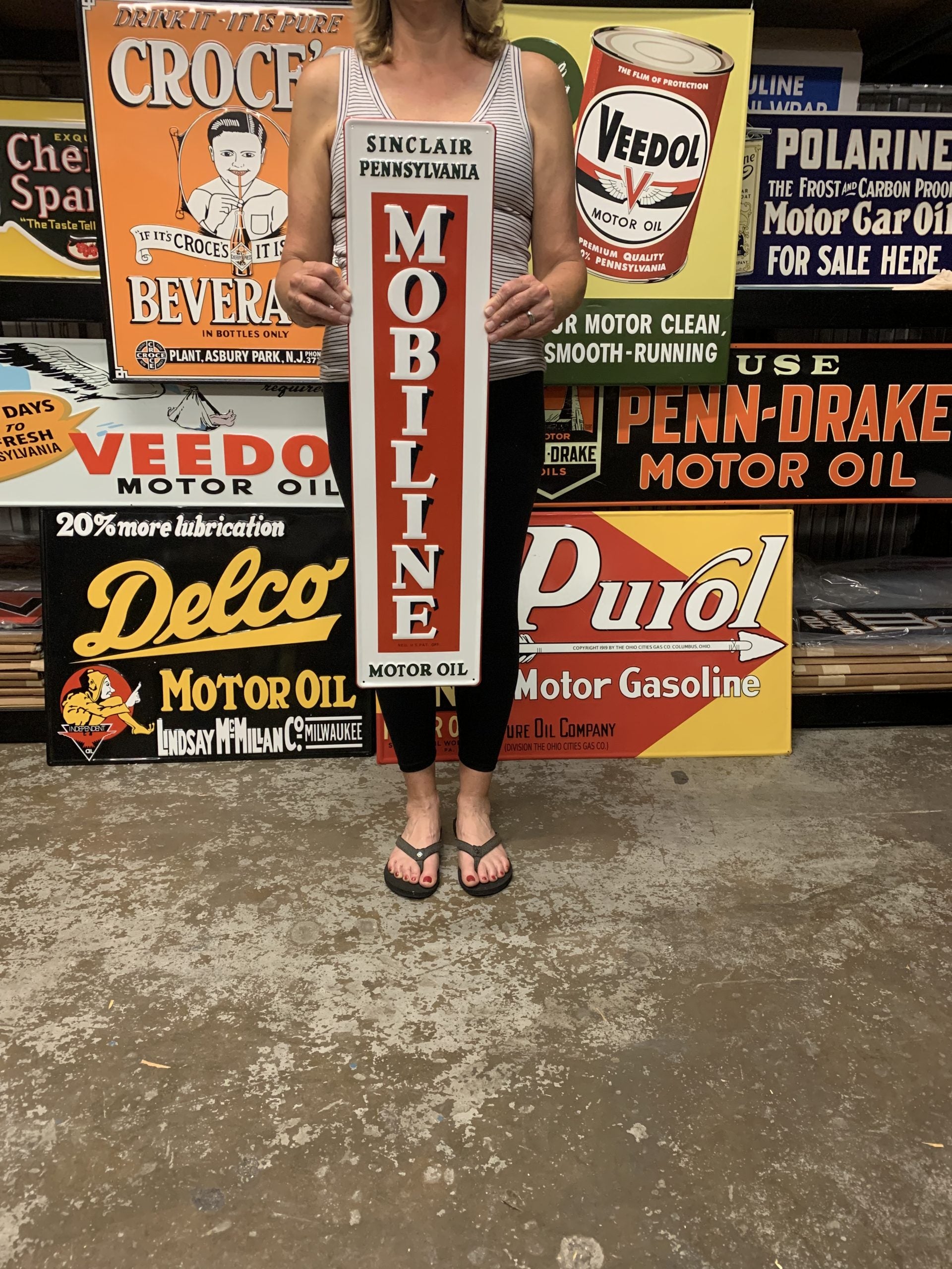 Sinclair Mobiline バナー　ビンテージ　firestone Sinclair Mobiline – The Vintage Retro Signs Company