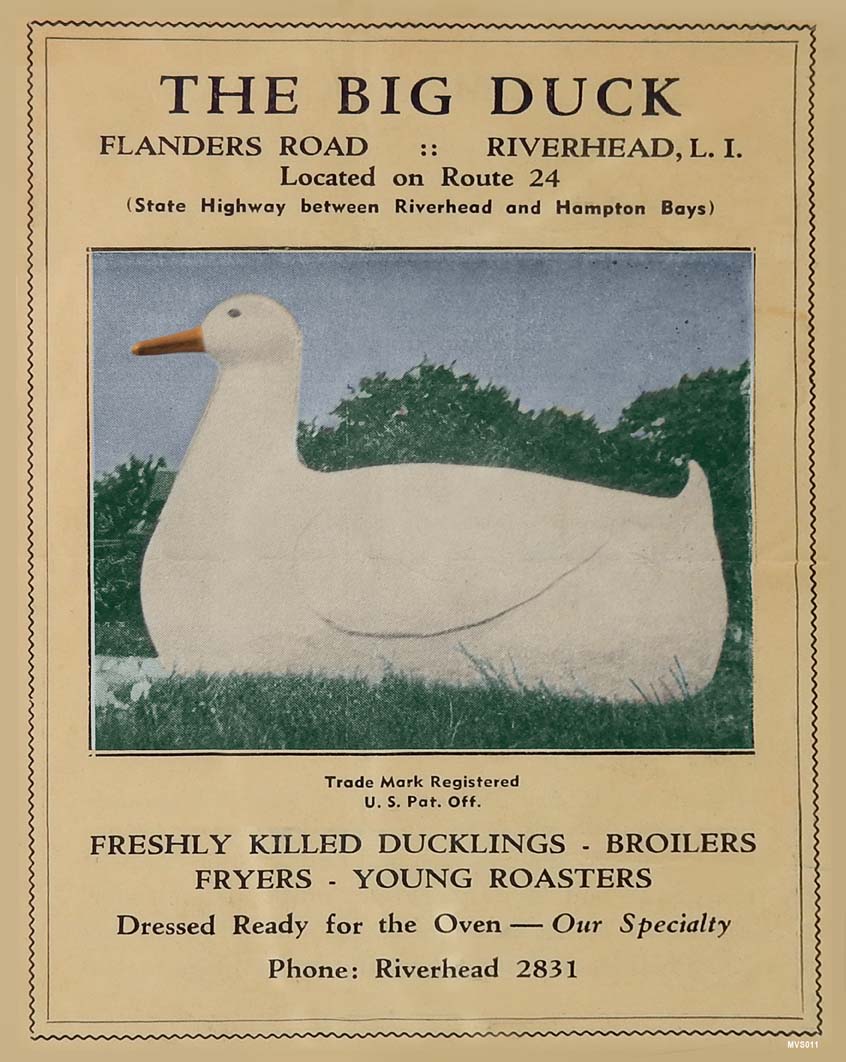 The Big Duck Menu 12 X 15