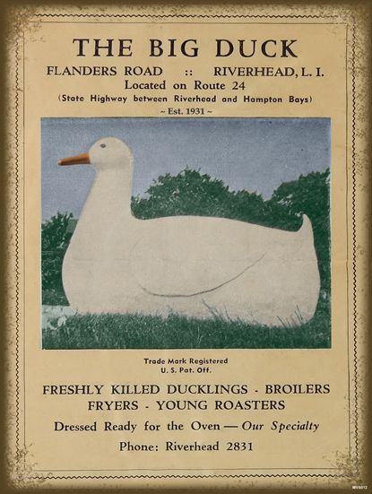 Big Duck Menu 12 X 16